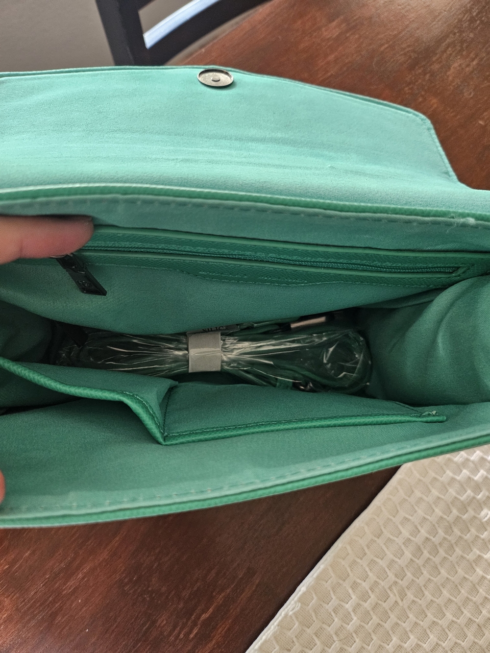 Badgley Mischka Green Structured Top-Handle Satchel - Picture 6 of 7